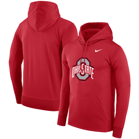 Men's Nike Scarlet Ohio State Buckeyes Performance Pullover Hoodie