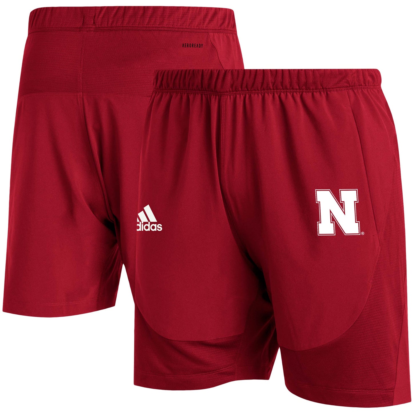 Men's adidas Scarlet Nebraska Huskers 2021 Sideline AEROREADY Training Shorts