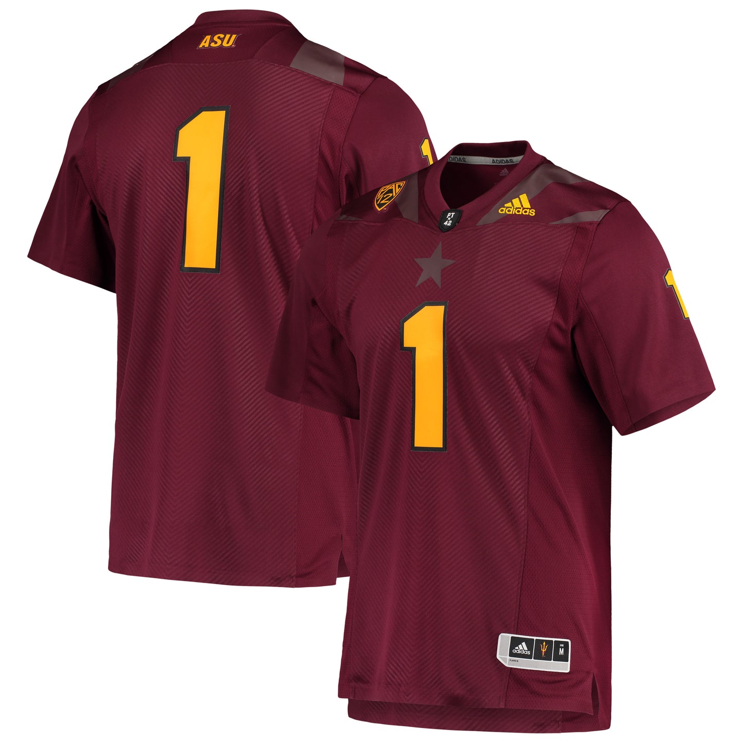 Men's adidas #1 Maroon Arizona State Sun Devils Team Premier Football Jersey