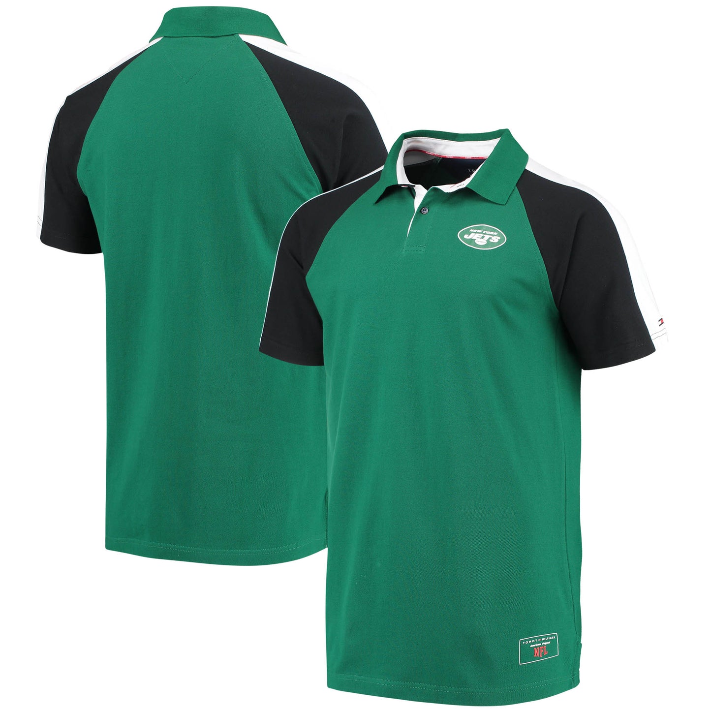 Men's Tommy Hilfiger Green/White New York Jets Holden Raglan Polo