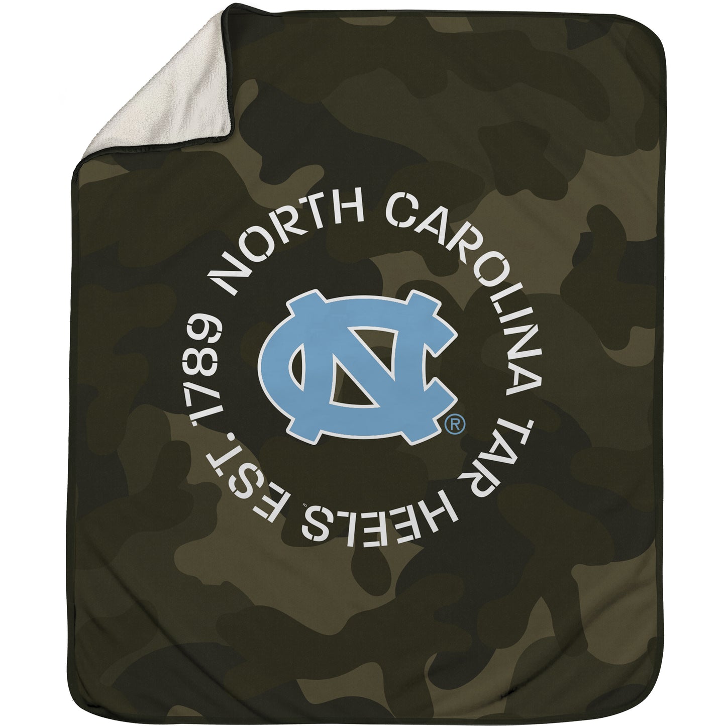 North Carolina Tar Heels 70'' x 60'' Camo Ultra Fleece Throw Blanket