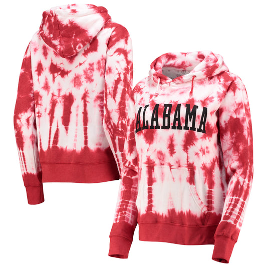 Women's Pressbox Crimson Alabama Crimson Tide Campus Tie-Dye Pullover Hoodie