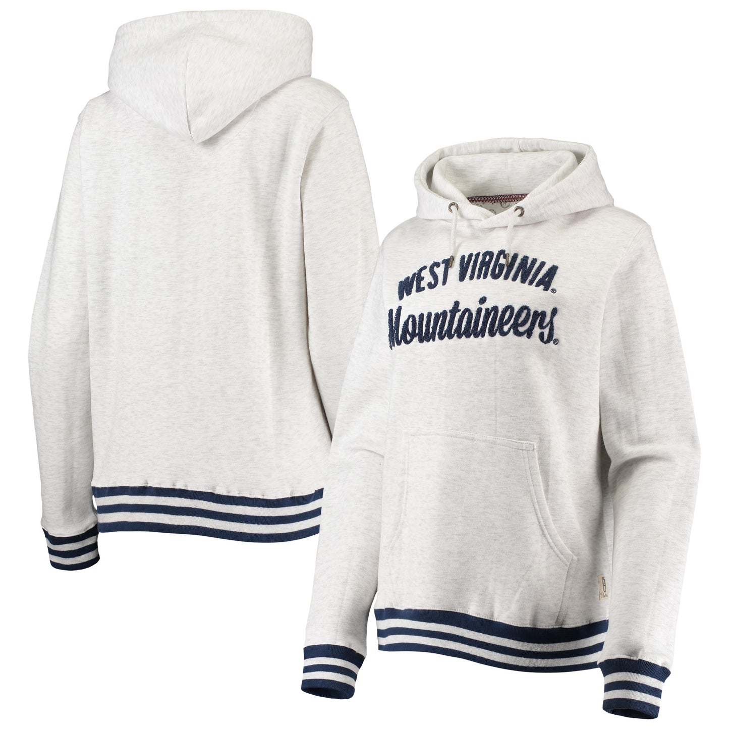 Women's Pressbox Ash West Virginia Mountaineers Santa Cruz Chenille Pullover Hoodie