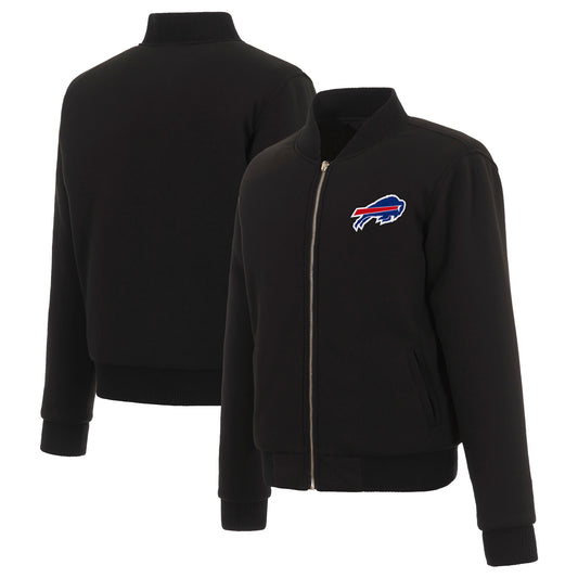 Women's JH Design Black Buffalo Bills Reversible Fleece Full-Zip Jacket