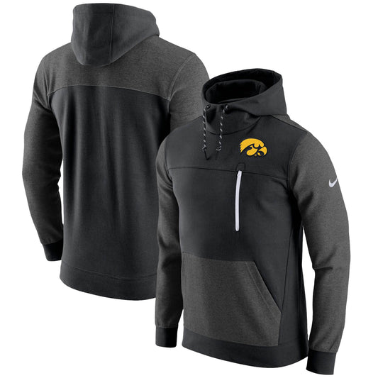 Men's Nike Black Iowa Hawkeyes AV-15 2.0 Slim Fit Pullover Hoodie