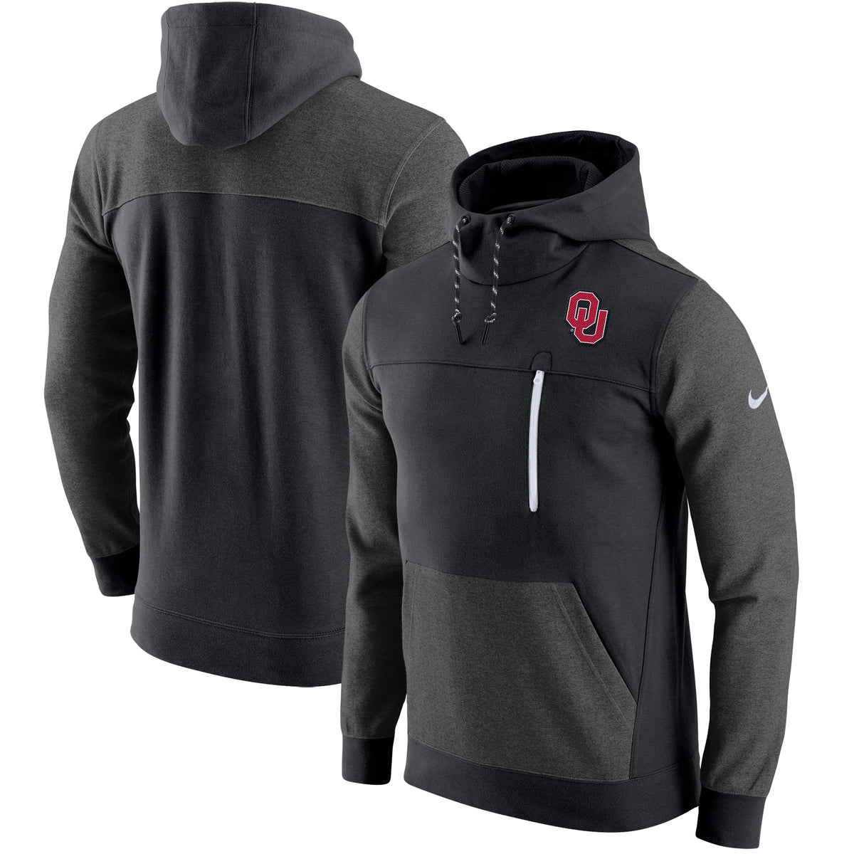 Men's Nike Black Oklahoma Sooners AV-15 2.0 Slim Fit Pullover Hoodie