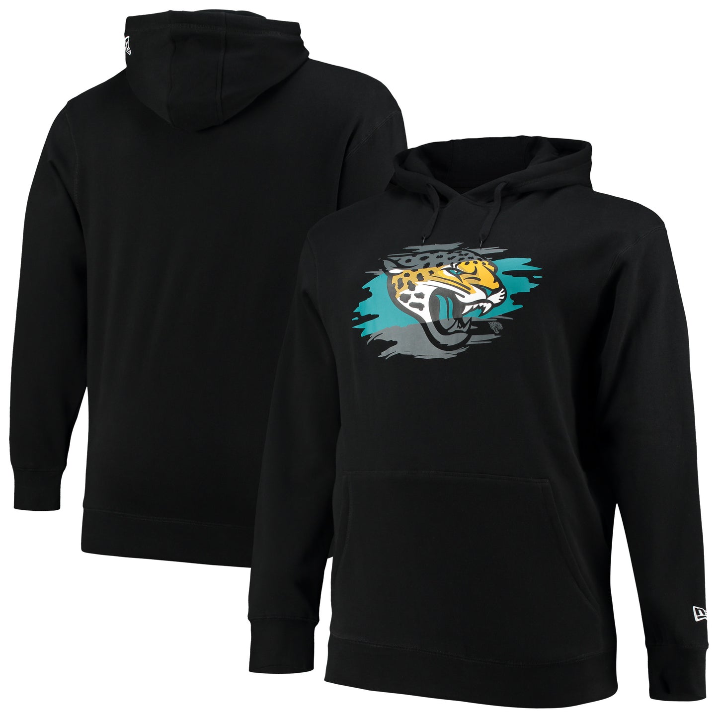 Men's New Era Black Jacksonville Jaguars Big & Tall Primary Logo Pullover Hoodie