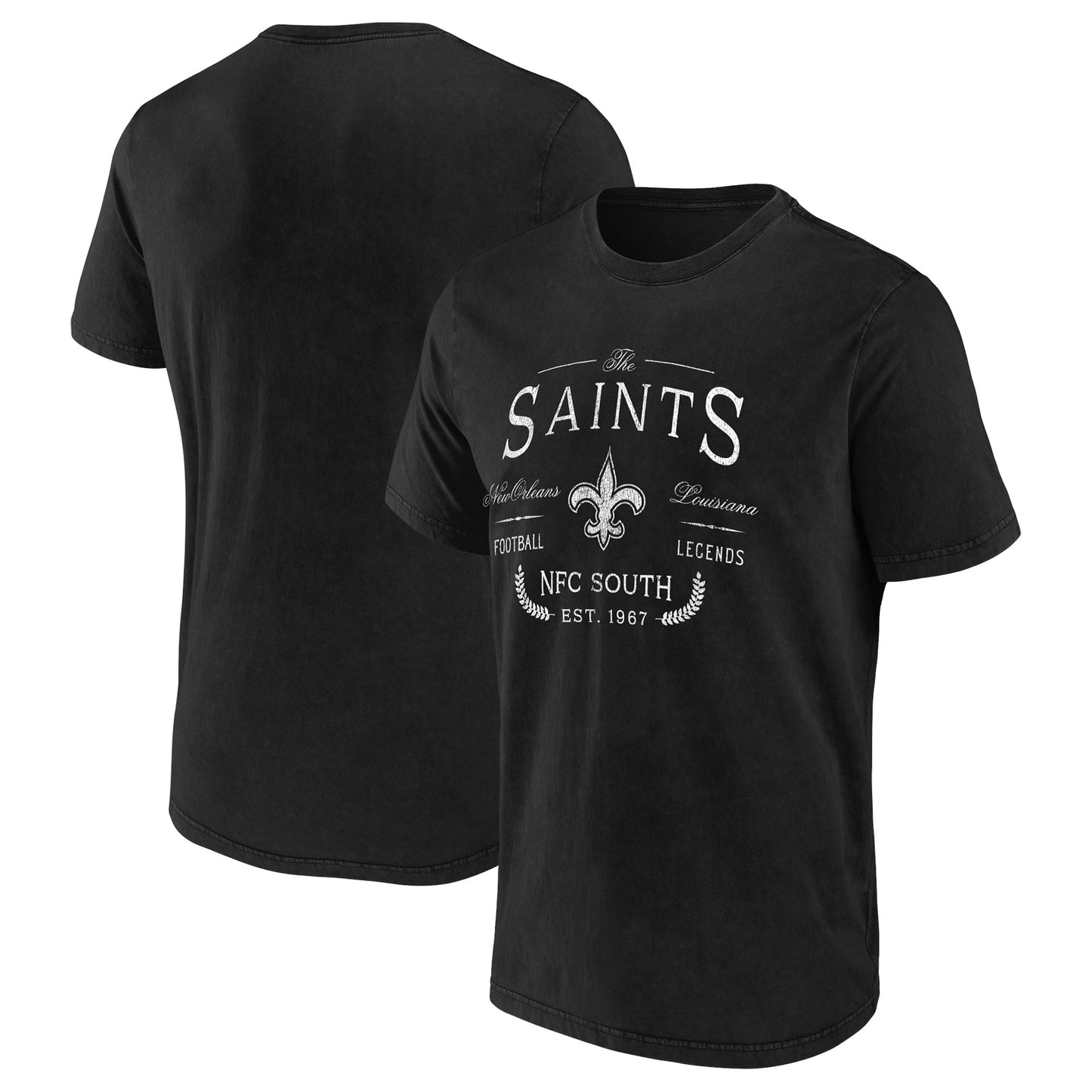 Men's NFL x Darius Rucker Collection by Fanatics Black New Orleans Saints T-Shirt