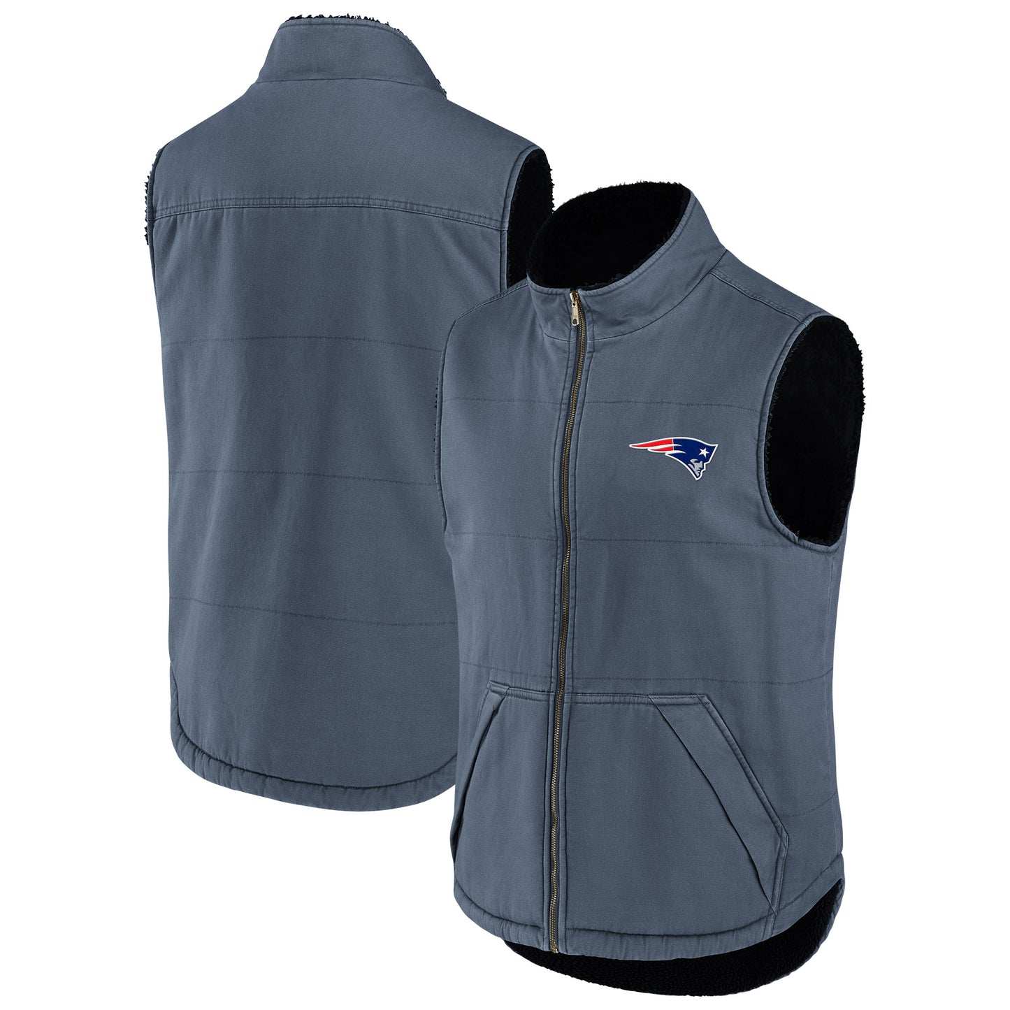 Men's NFL x Darius Rucker Collection by Fanatics Navy New England Patriots Sherpa-Lined Full-Zip Vest