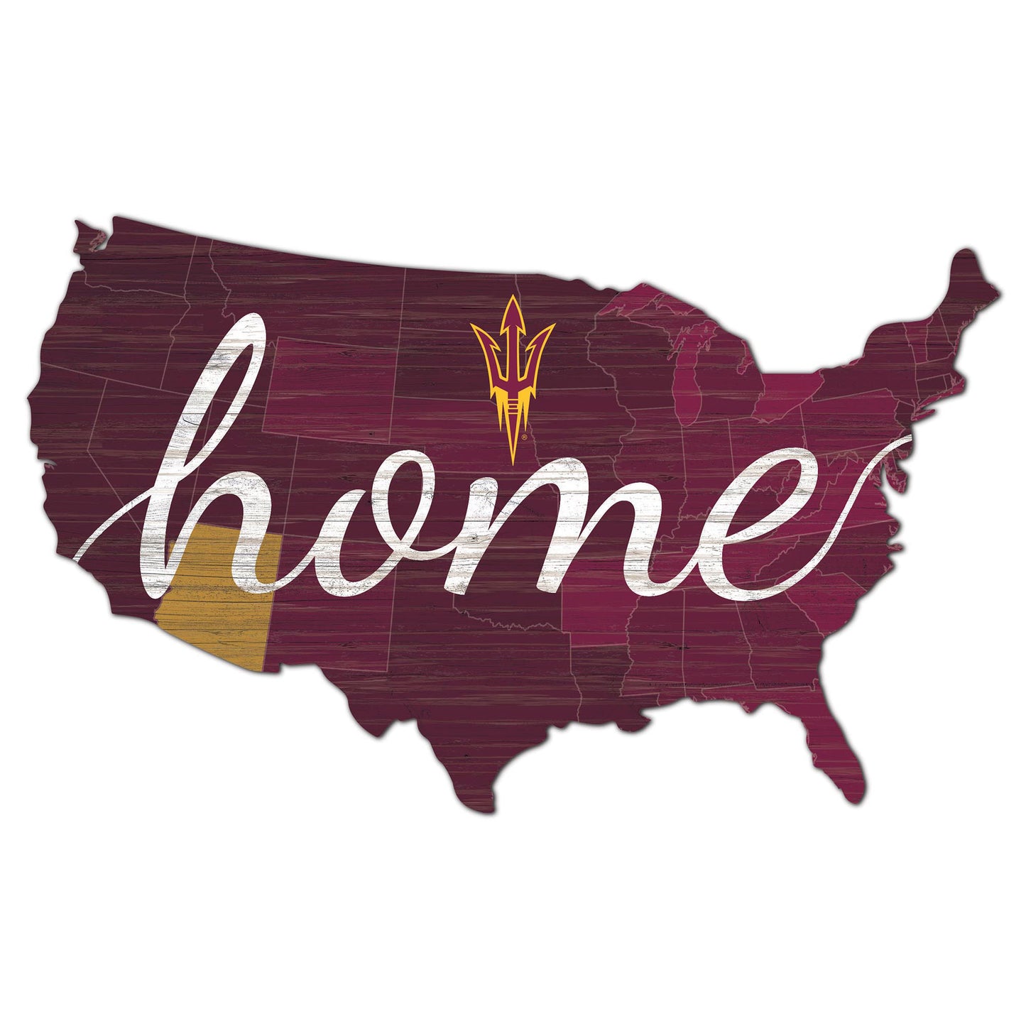 Arizona State Sun Devils 18'' x 18'' USA Shape Cutout Sign