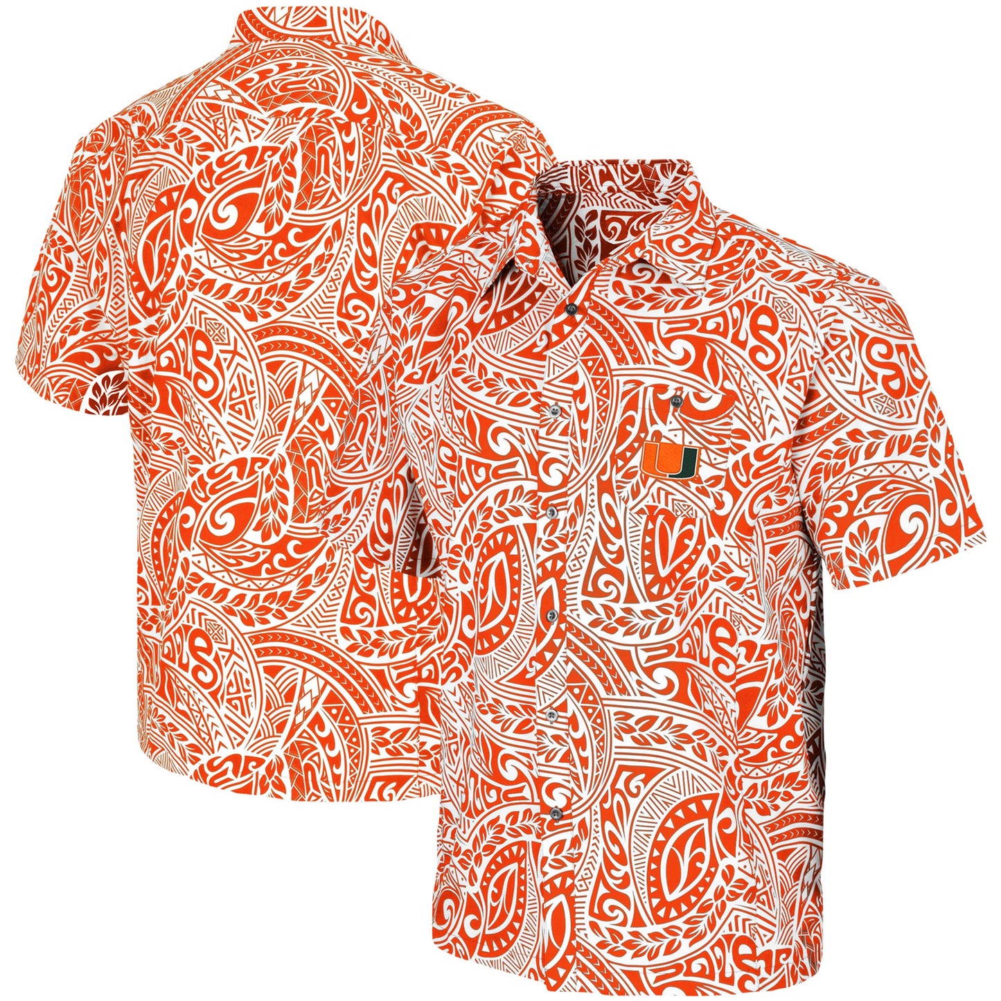 Men's Colosseum Orange Miami Hurricanes Make Like a Tree Camp Button-Up Shirt