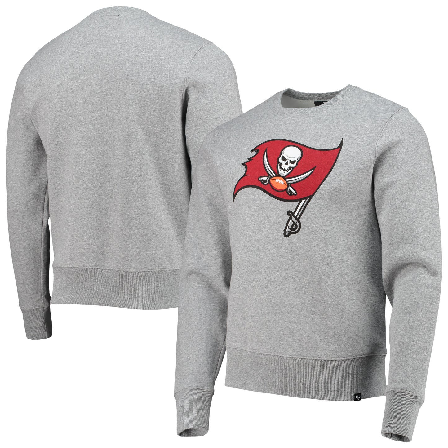 Men's '47 Heathered Gray Tampa Bay Buccaneers Imprint Headline Logo Pullover Sweatshirt