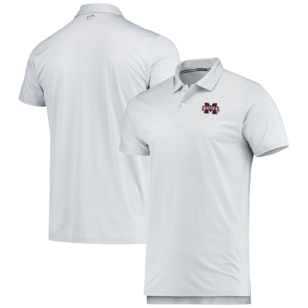 Men's Southern Tide Gray Mississippi State Bulldogs First Mate Tonal Polo