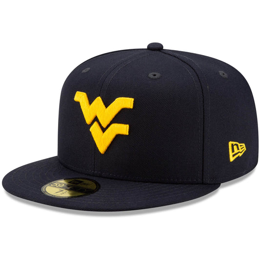 Men's New Era Navy West Virginia Mountaineers Basic 59FIFTY Team Fitted Hat