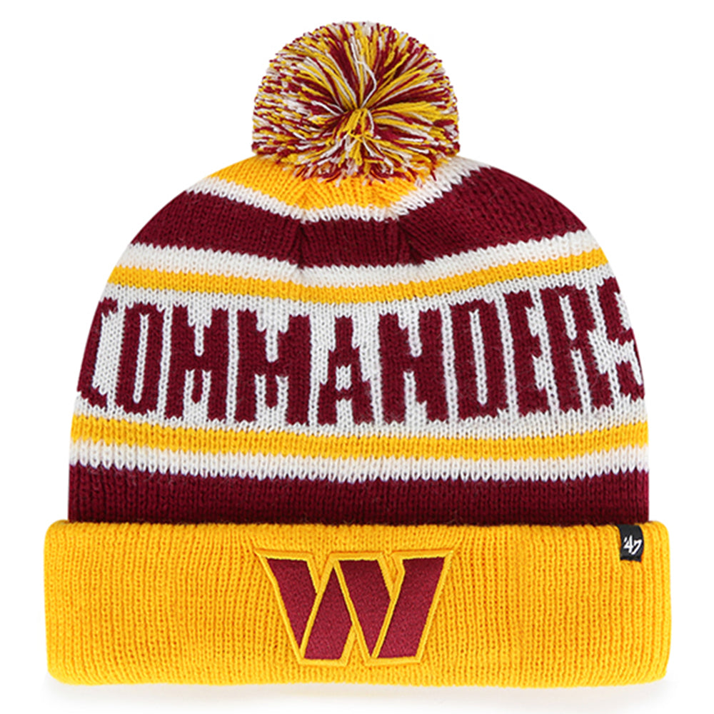 Youth '47 Burgundy/Gold Washington Football Team Hangtime Cuffed Knit Hat with Pom