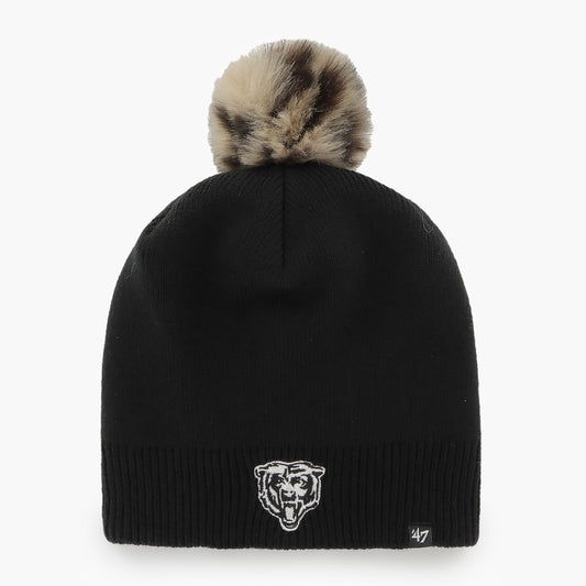 Women's '47 Black Chicago Bears Serengeti Beanie with Pom