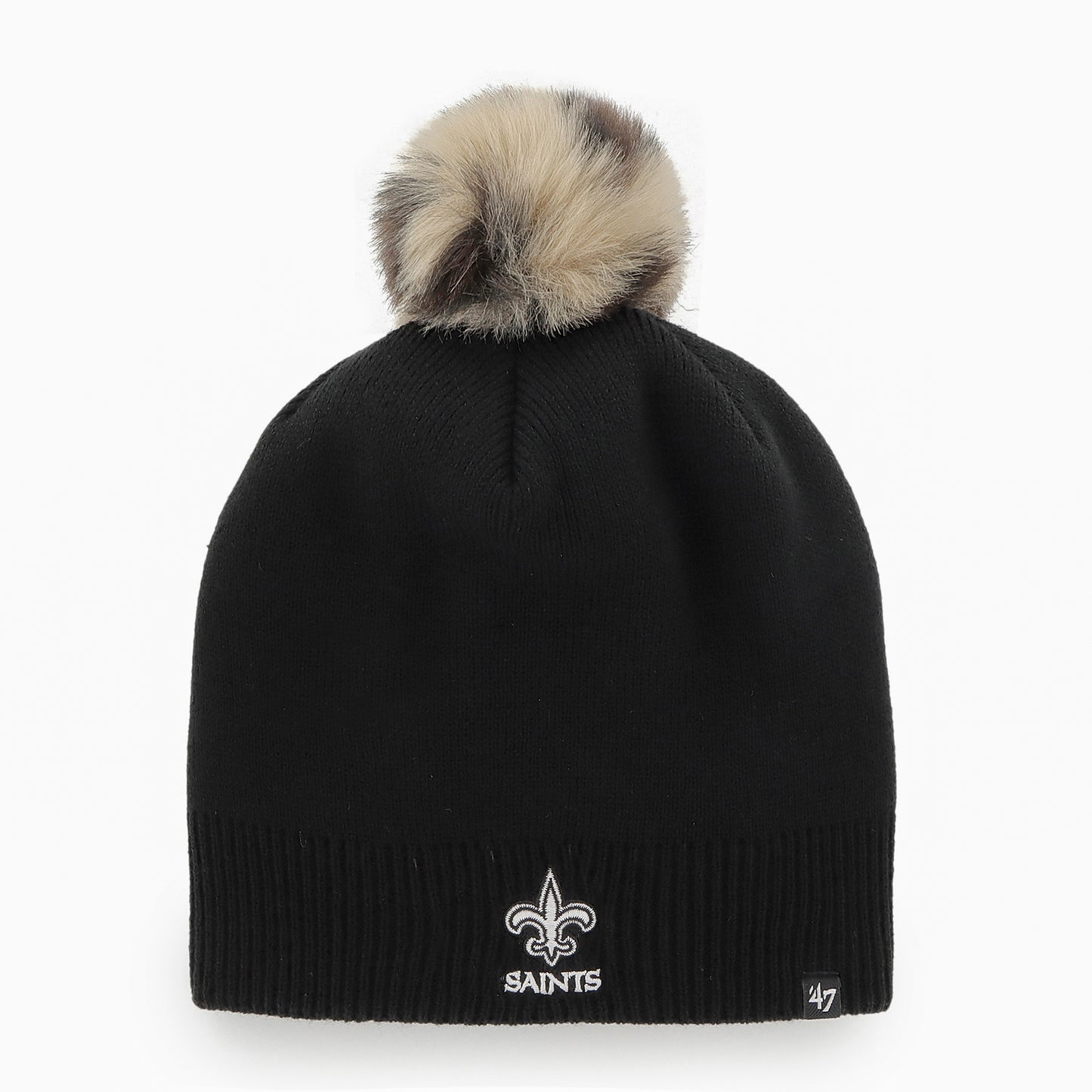 Women's '47 Black New Orleans Saints Serengeti Beanie with Pom