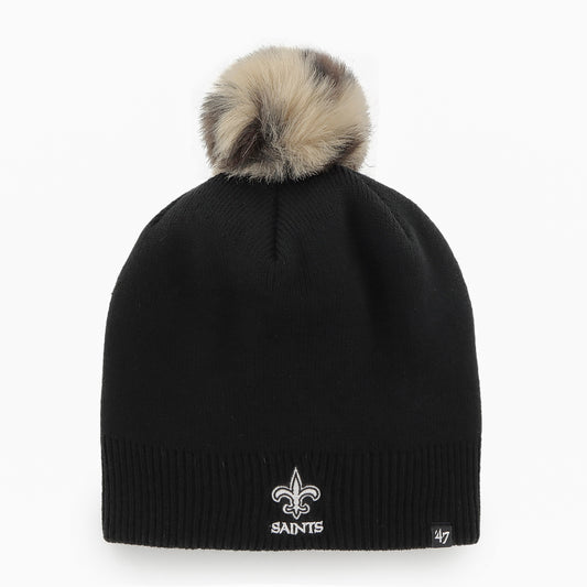 Women's '47 Black New Orleans Saints Serengeti Beanie with Pom