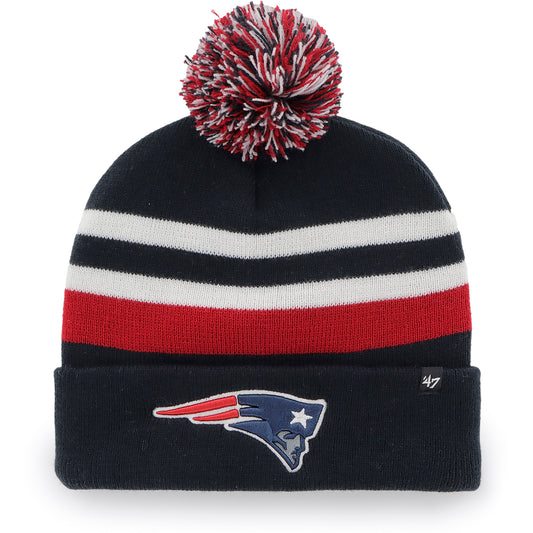 Men's '47 Navy New England Patriots State Line Cuffed Knit Hat with Pom