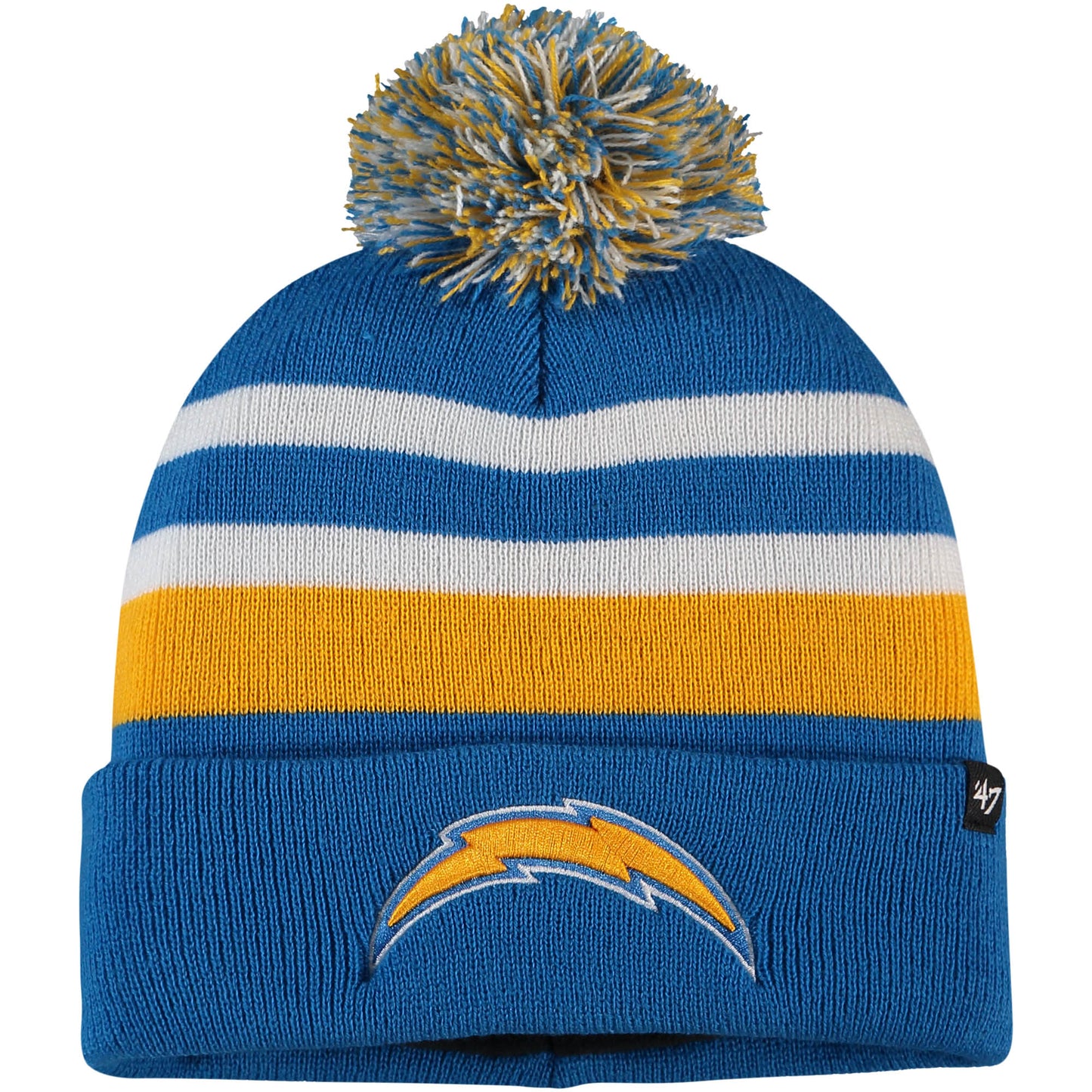 Men's '47 Powder Blue Los Angeles Chargers State Line Cuffed Knit Hat with Pom