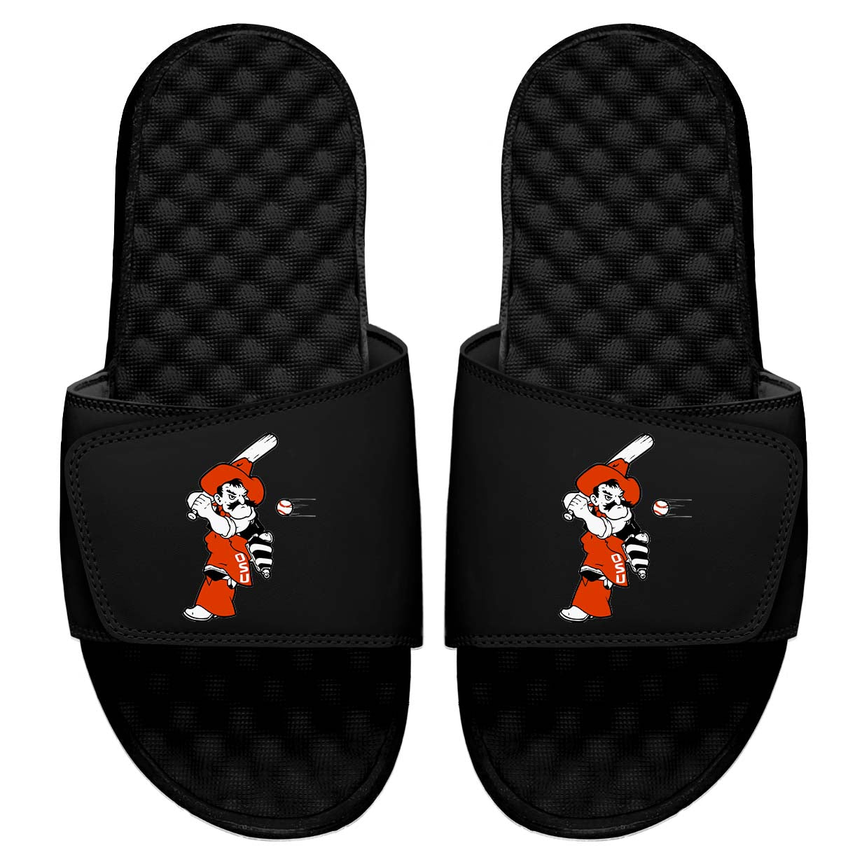 Youth ISlide Black Oklahoma State Cowboys Baseball Mascot Slide Sandals