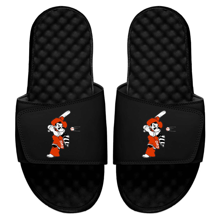 Youth ISlide Black Oklahoma State Cowboys Baseball Mascot Slide Sandals