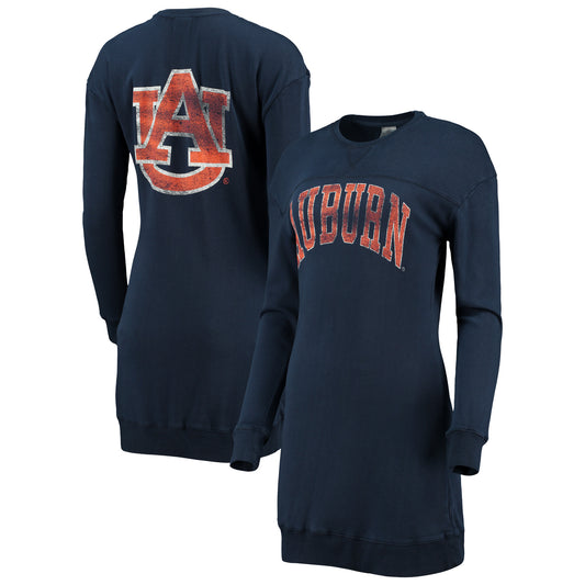 Women's Gameday Couture Navy Auburn Tigers 2-Hit Sweatshirt Mini Dress