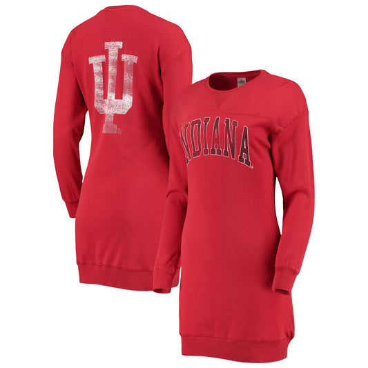 Women's Gameday Couture Crimson Indiana Hoosiers 2-Hit Sweatshirt Mini Dress