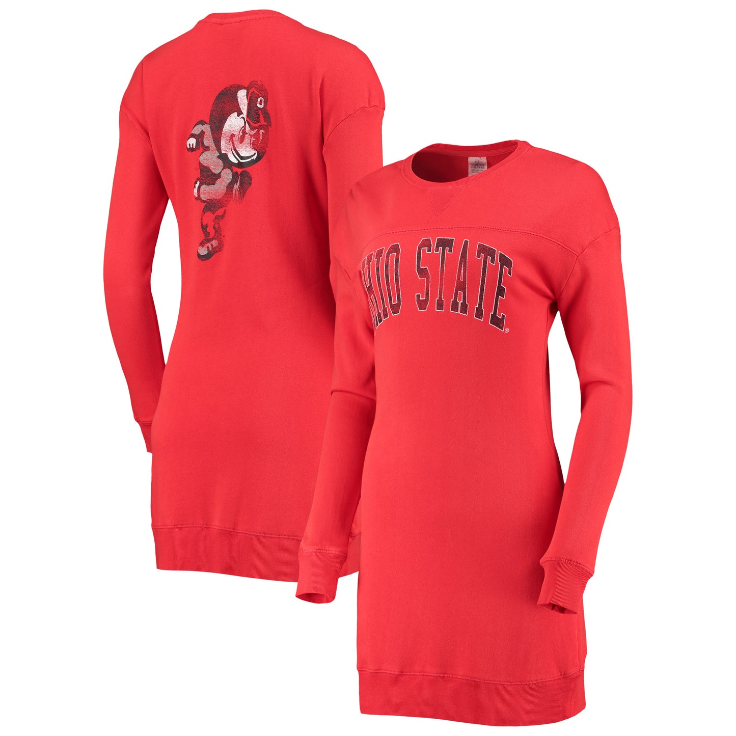 Women's Gameday Couture Scarlet Ohio State Buckeyes 2-Hit Sweatshirt Mini Dress