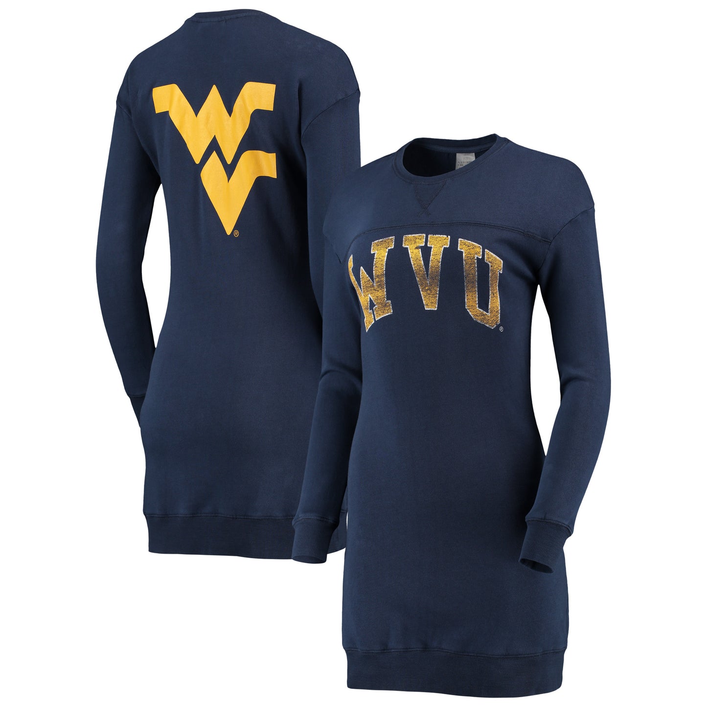 Women's Gameday Couture Navy West Virginia Mountaineers 2-Hit Sweatshirt Mini Dress