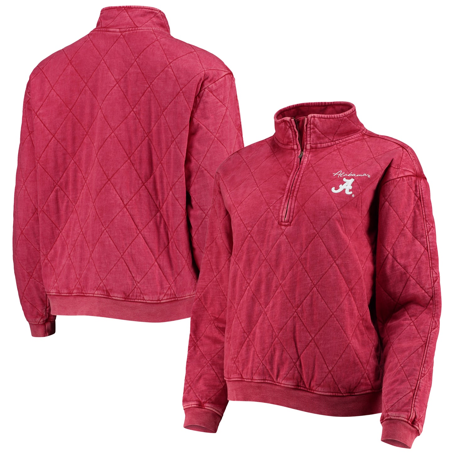 Women's Gameday Couture Crimson Alabama Crimson Tide Unstoppable Chic Quilted Quarter-Zip Jacket