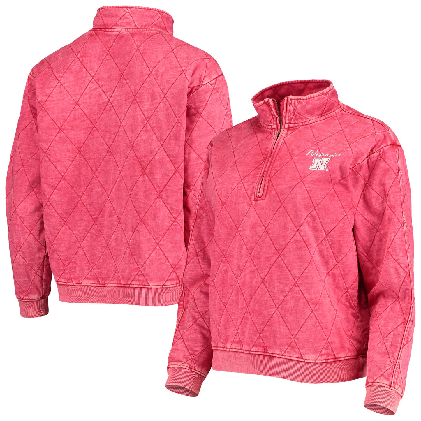 Women's Gameday Couture Scarlet Nebraska Huskers Unstoppable Chic Quilted Quarter-Zip Jacket