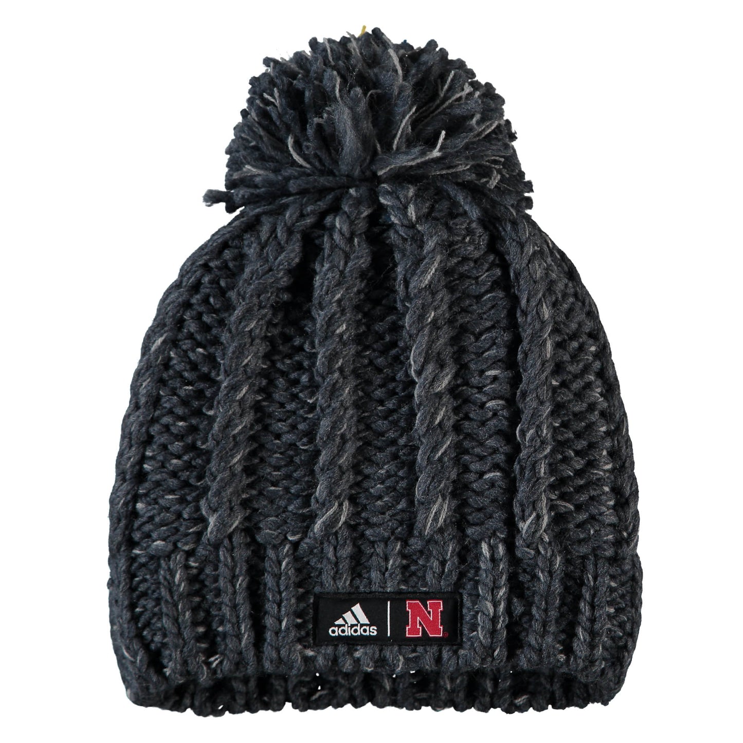 Women's adidas Navy Nebraska Huskers Chunky Beanie with Pom