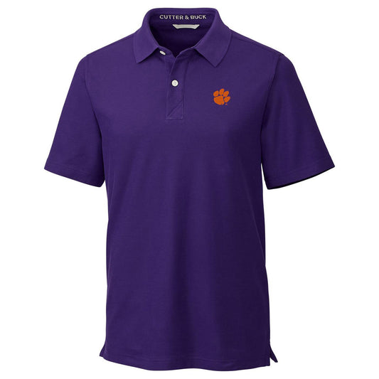 Men's Cutter & Buck Purple Clemson Tigers Breakthrough Polo