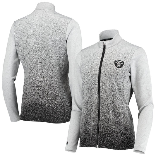 Women's Antigua White/Black Las Vegas Raiders Guide Full-Zip Jacket