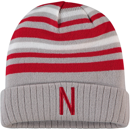 Men's Top of the World Gray/Scarlet Nebraska Huskers All Day Cuffed Knit Hat