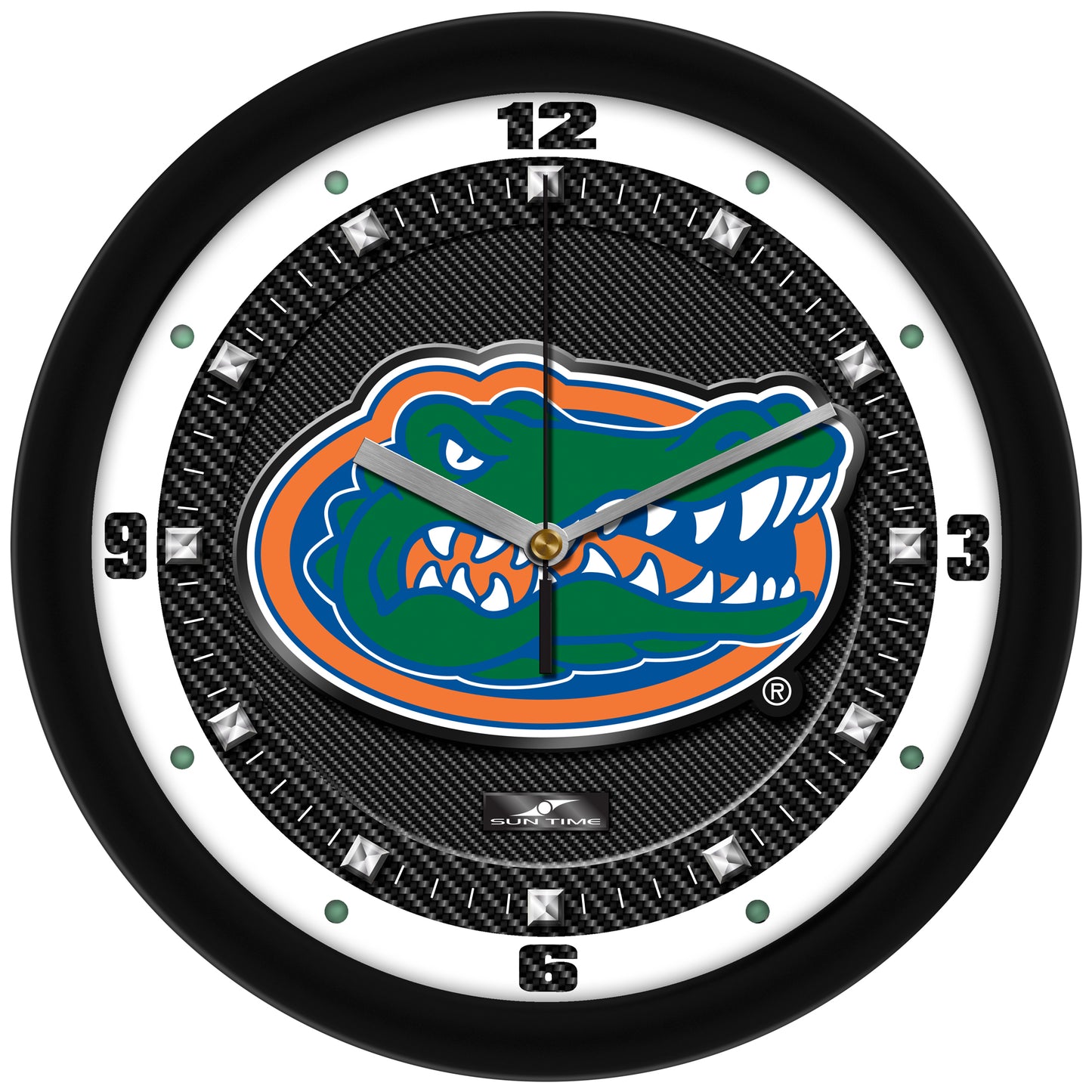 Florida Gators 11.5'' Suntime Premium Glass Face Carbon Fiber Wall Clock