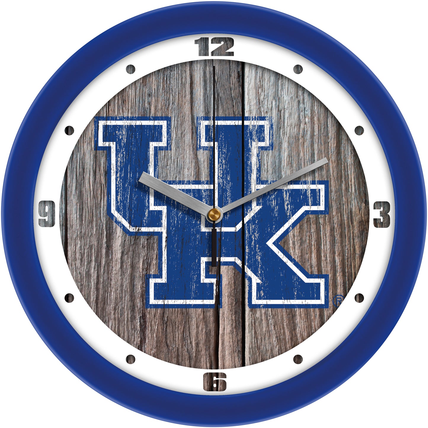 Kentucky Wildcats 11.5'' Suntime Premium Glass Face Weathered Wood Wall Clock
