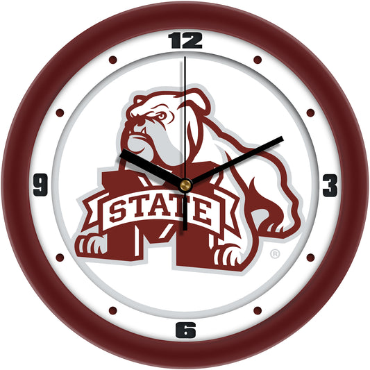 Mississippi State Bulldogs 11.5'' Suntime Premium Glass Face Traditional Logo Wall Clock