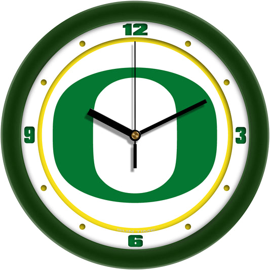 Oregon Ducks 11.5'' Suntime Premium Glass Face Traditional Logo Wall Clock