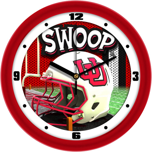 Utah Utes 11.5'' Suntime Premium Glass Face Football Helmet Wall Clock