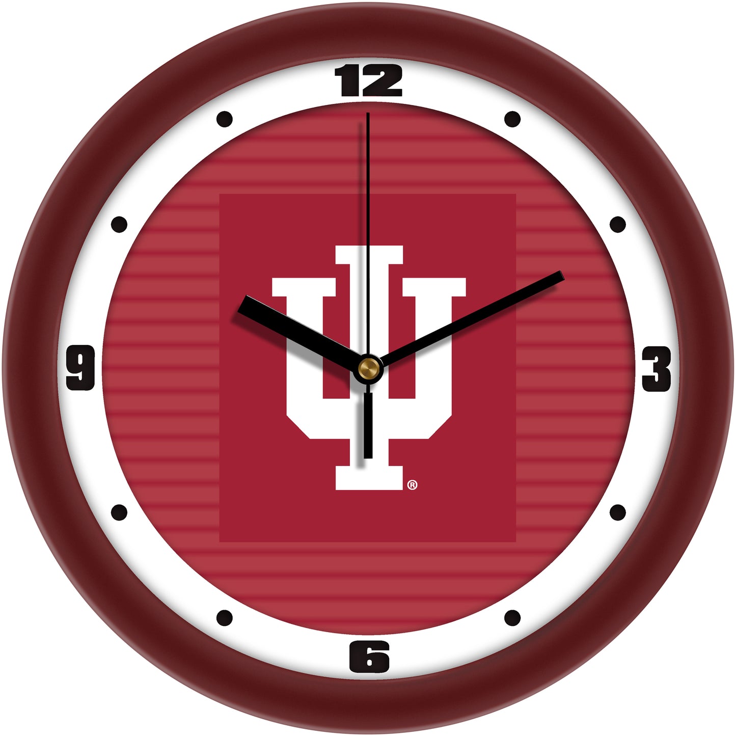 Indiana Hoosiers 11.5'' Suntime Premium Glass Face Dimension Wall Clock