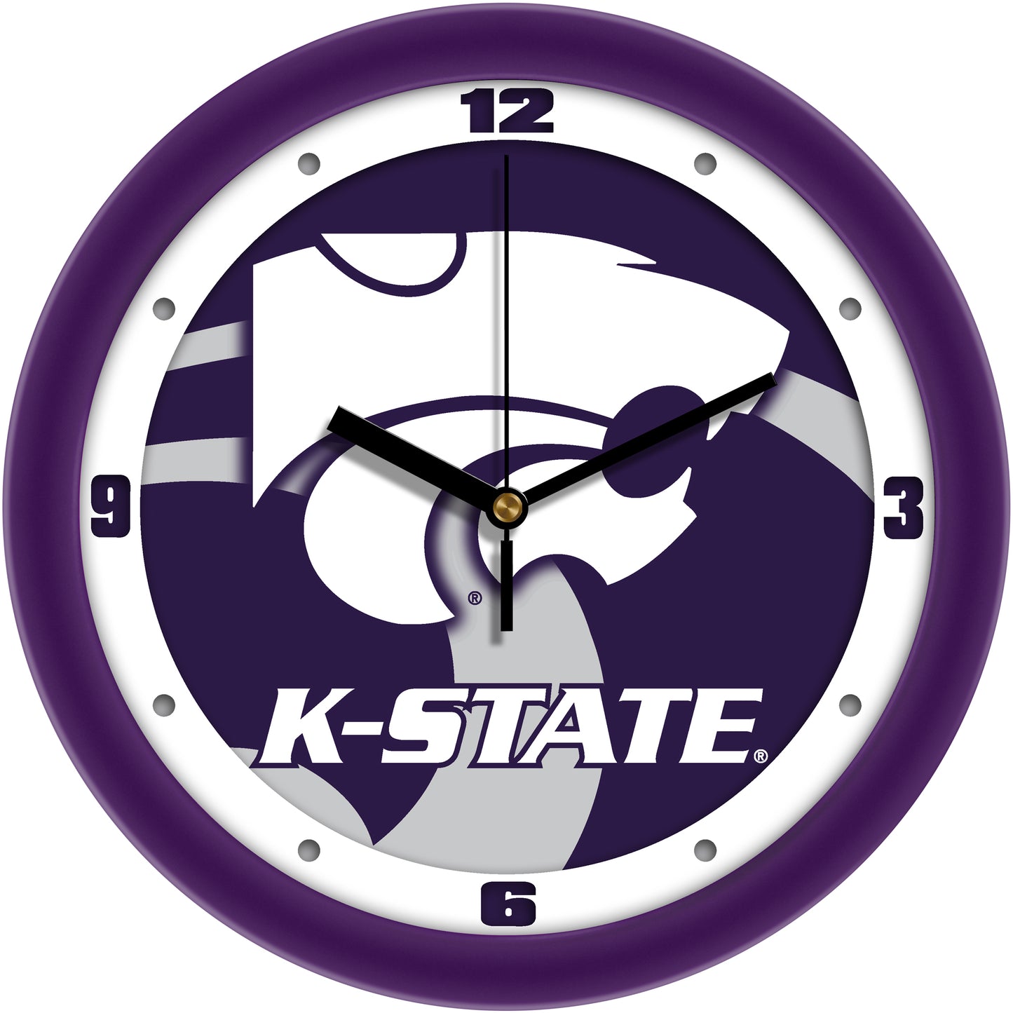 Kansas State Wildcats 11.5'' Suntime Premium Glass Face Dimension Wall Clock