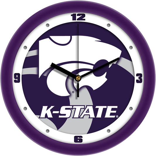 Kansas State Wildcats 11.5'' Suntime Premium Glass Face Dimension Wall Clock