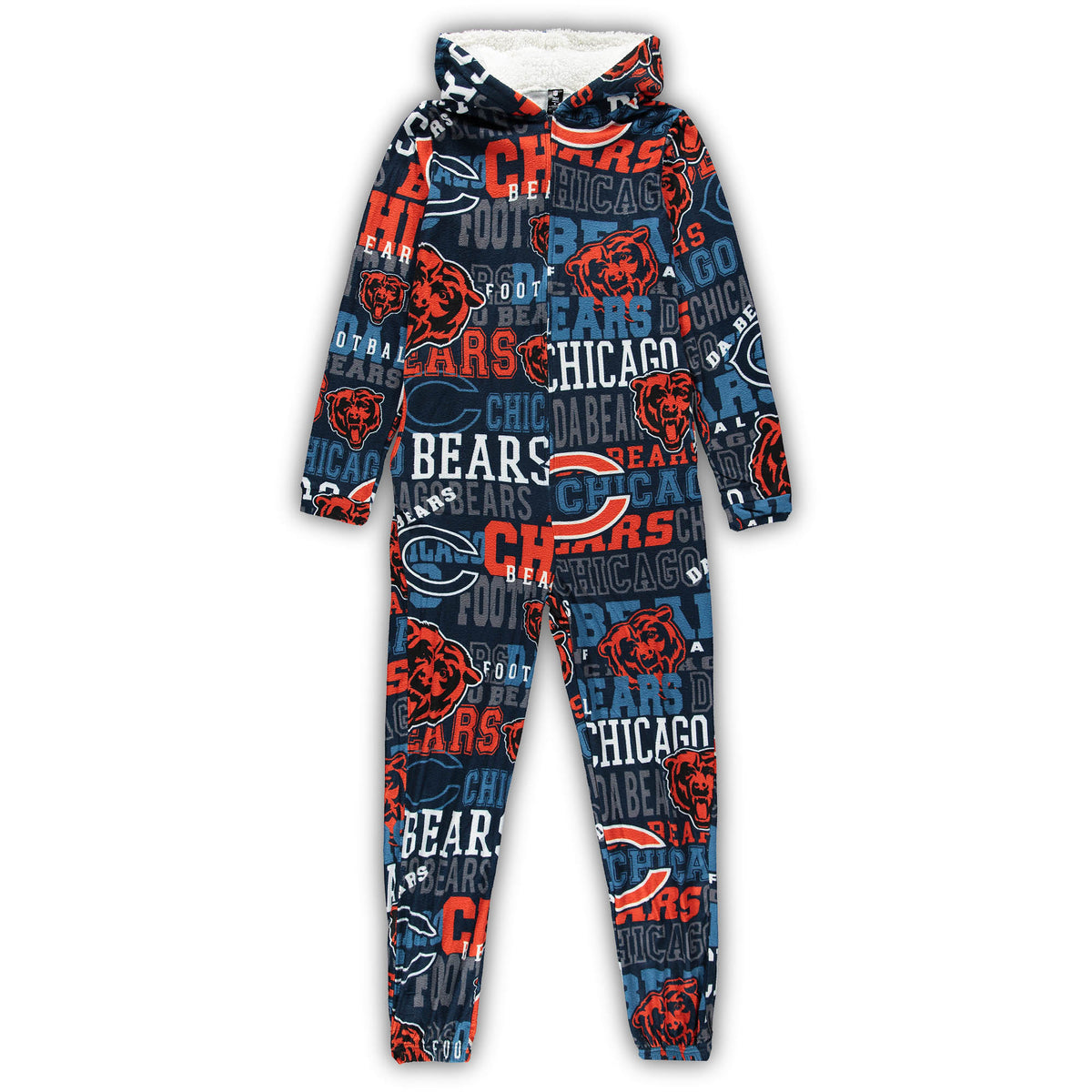 Women's Concepts Sport Navy Chicago Bears Ensemble Microfleece Union Full-Zip Suit