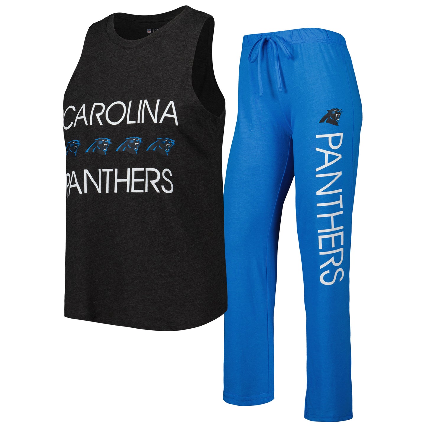 Women's Concepts Sport Blue/Black Carolina Panthers Muscle Tank Top & Pants Sleep Set