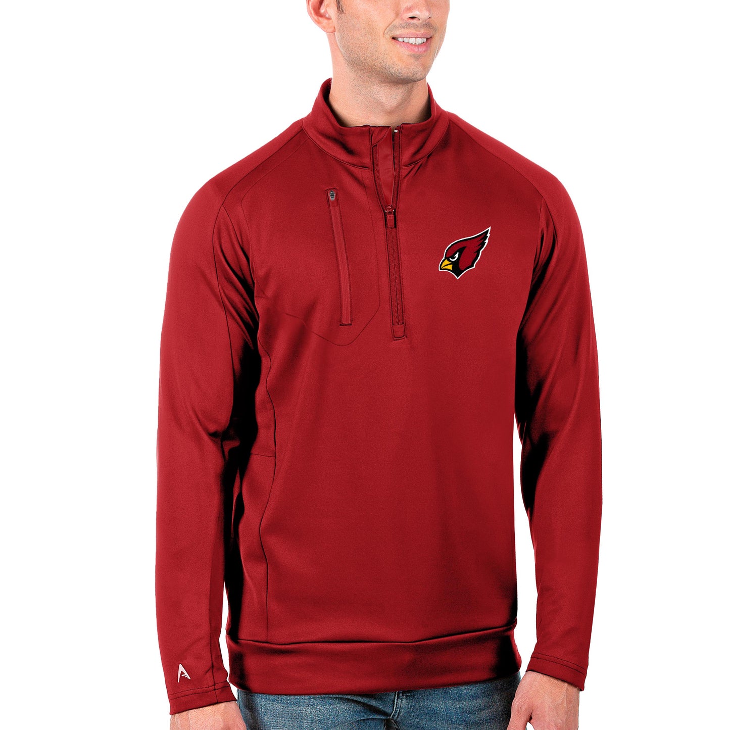 Men's Antigua Cardinal Arizona Cardinals Generation Quarter-Zip Pullover Jacket