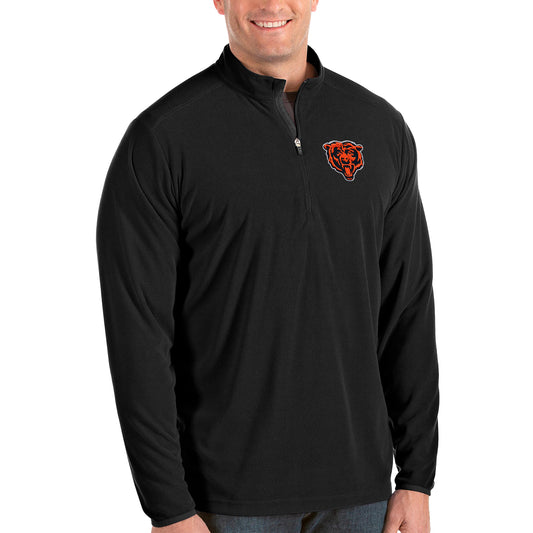 Men's Antigua Black Chicago Bears Mascot Logo Glacier Big & Tall Quarter-Zip Pullover Jacket