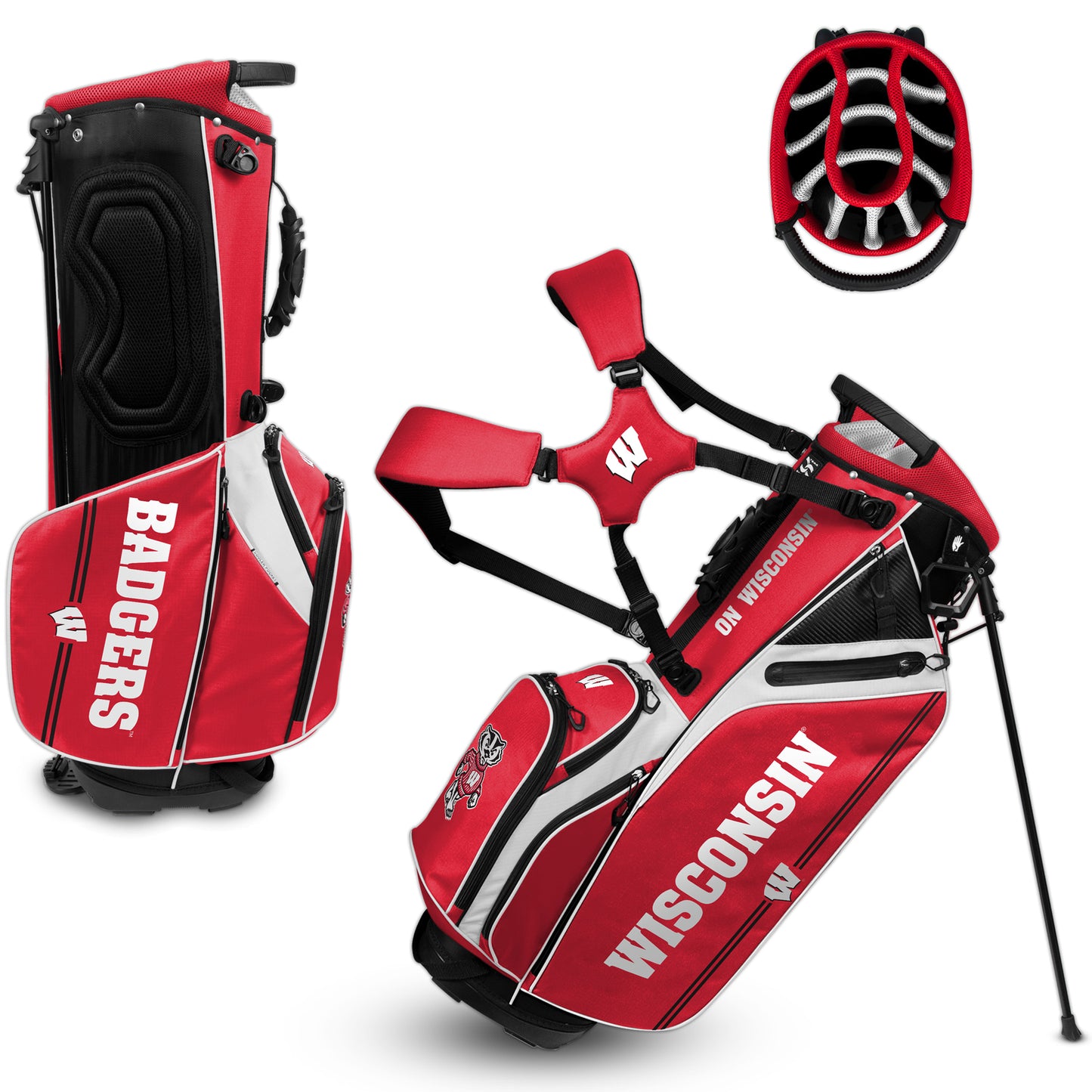 WinCraft Wisconsin Badgers Caddie Carry Hybrid Golf Bag