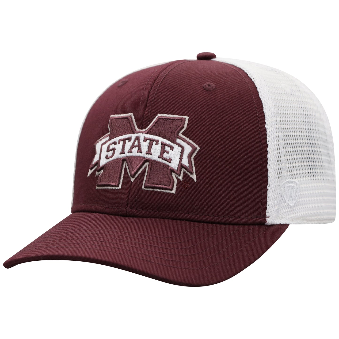 Men's Top of the World Maroon/White Mississippi State Bulldogs Trucker Snapback Hat